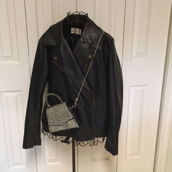 Universal Thread Vegan Leather Black Moto Jacket XXL - Picture 1 of 9